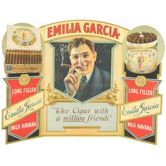 Vintage Emilia Garcia Cigar Tri-Fold Advertising Display