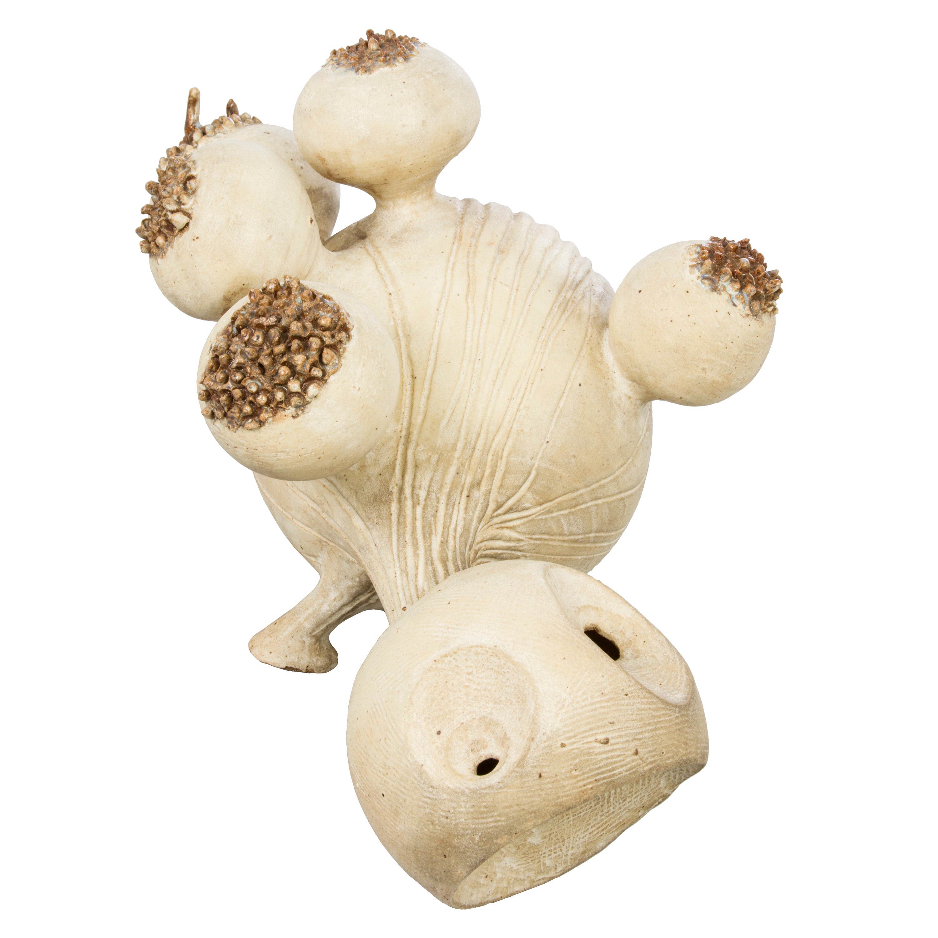 Biomorphic Ceramic Sculpture by Earl Hooks For Sale