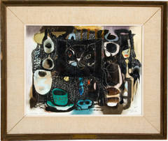 "Crockery Cat" Painting by Rainey Bennett