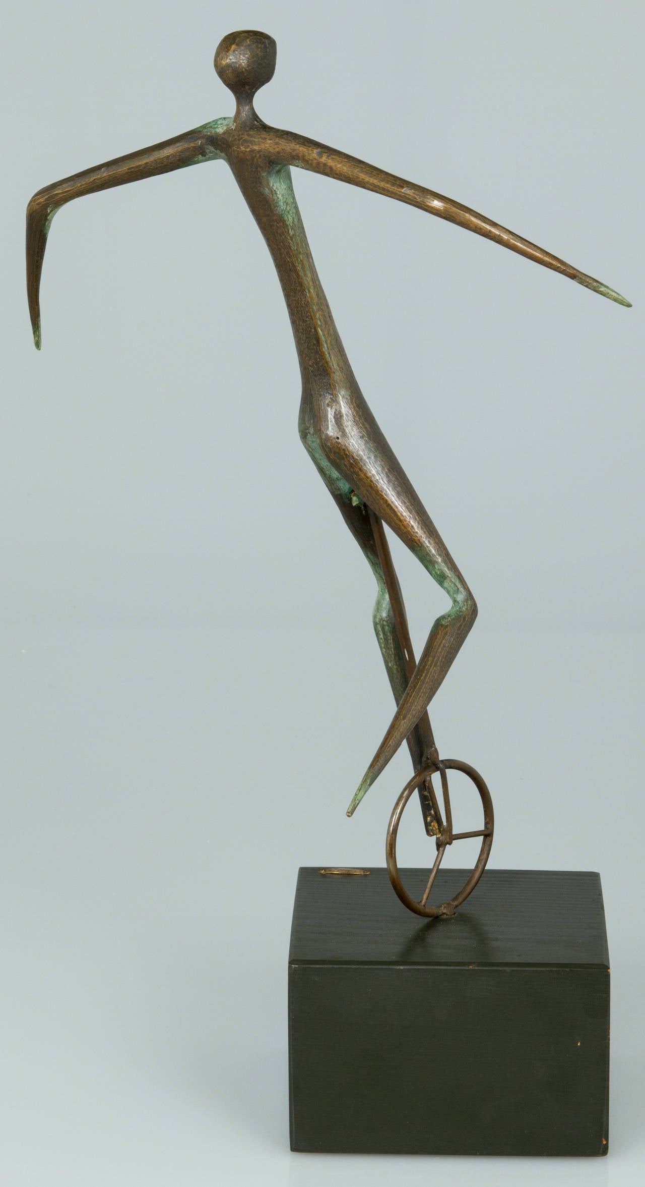 Jere Bronze Sculpture Abstract Man on a Unicycle 1