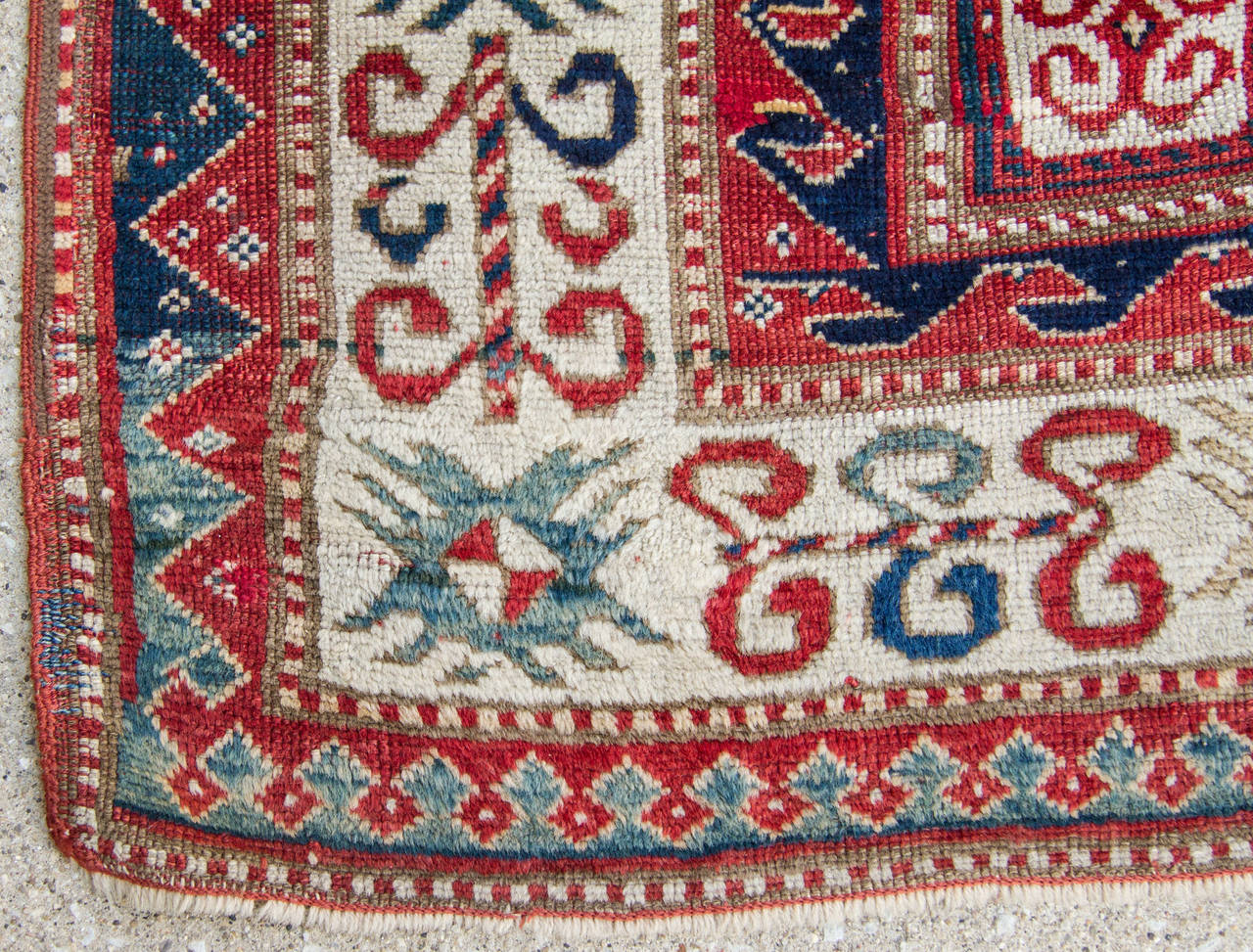 19th Century Antique Kazak Rug For Sale