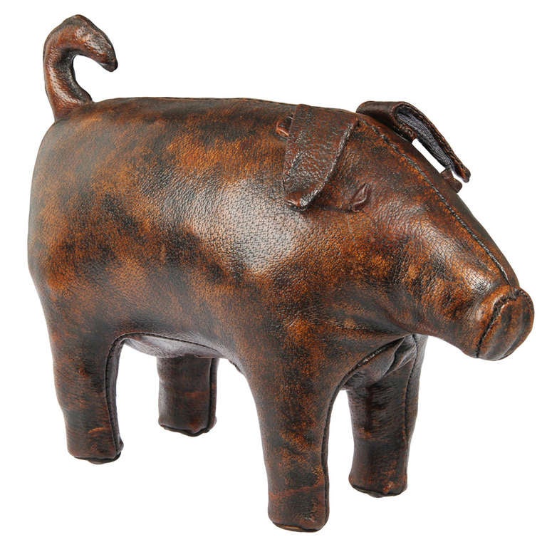 Dimitri Omersa for Abercrombie and Fitch Leather Pig Sculptural Ottoman