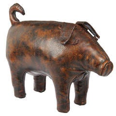 Dimitri Omersa for Abercrombie & Fitch Leather Pig Sculptural Ottoman