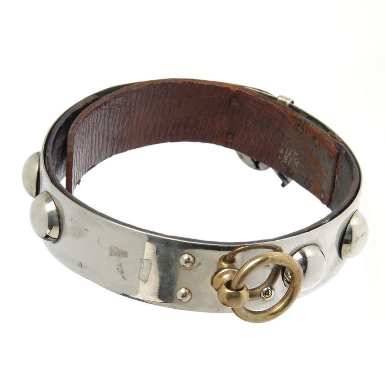 Leather Studded Dog Collar For Sale
