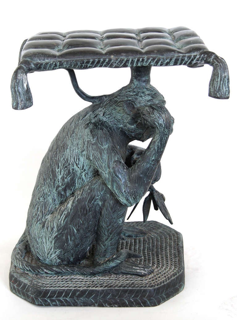 Pair of Maitland Smith Bronze Monkey Stools or Tables at 1stDibs