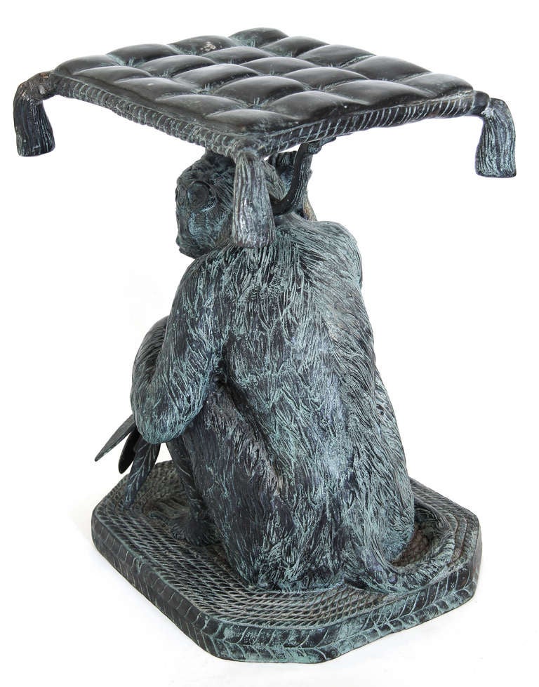 Pair of Maitland Smith Bronze Monkey Stools or Tables at 1stDibs