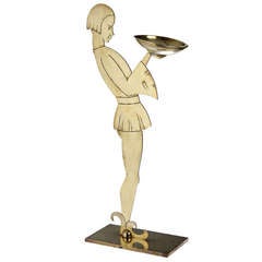 Art Deco Bronze Figural Card Tray