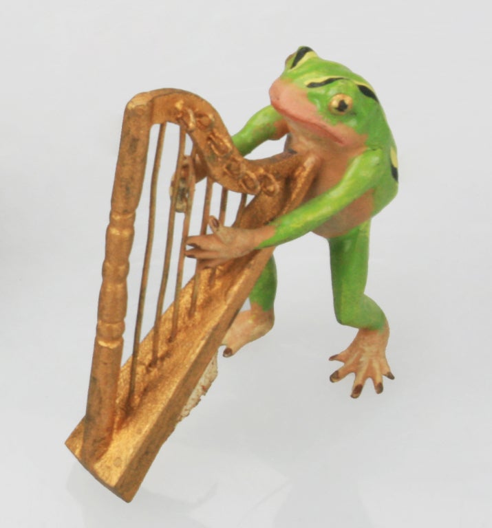 Mid-20th Century Painted Bronze Frog Band For Sale