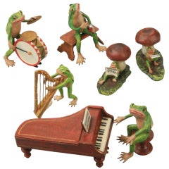 Painted Bronze Frog Band