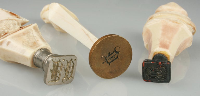 Collection of Three Outstanding French Ivory Letter Seals For Sale 2