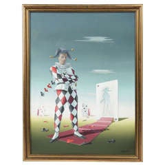 Norman Black Surrealist Joker Painting