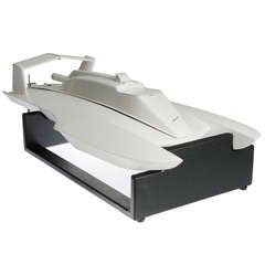 Futuristic Model Racing Gas Powered Boat with Stand
