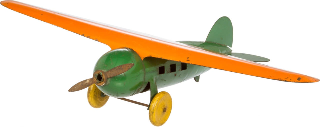 Antique Tin Toy Airplane In Excellent Condition In Chicago, IL