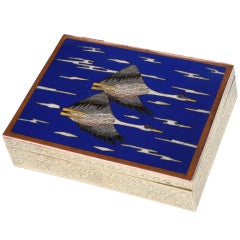 Chinese Cloisonne Box with Two Geese