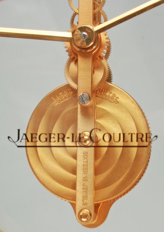 Mid-20th Century Optical Jaeger-LeCoultre Sixteen Jewel Skeleton Clock