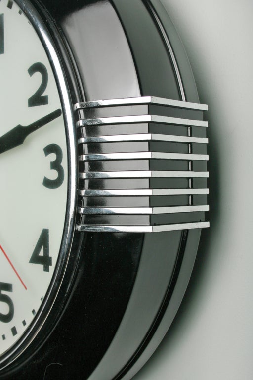 Large Art Deco Illuminated Hammond Sychronous Wall Clock at 1stdibs