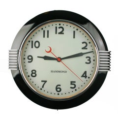 Large Art Deco Illuminated  Hammond Sychronous Wall Clock