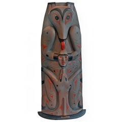 Monumental Wolf Transformation Totem Pole By Floyd Joseph -Tyee