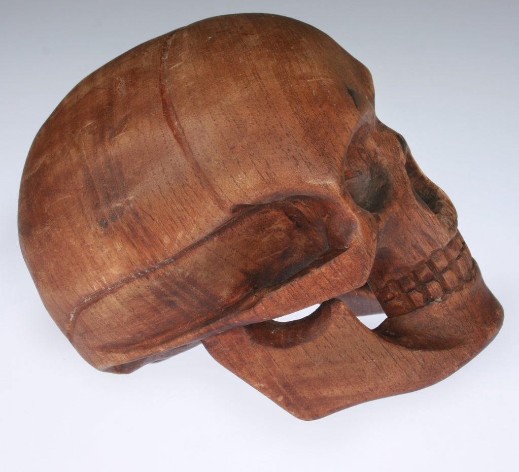American Carved Rosewood Skull