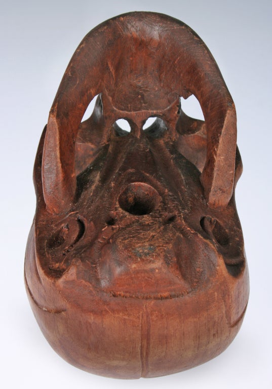 Wood Carved Rosewood Skull