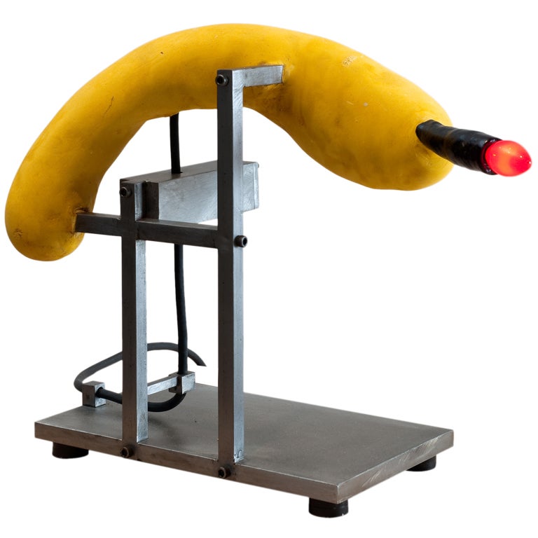 Red Black Yellow Table Lamp For Sale