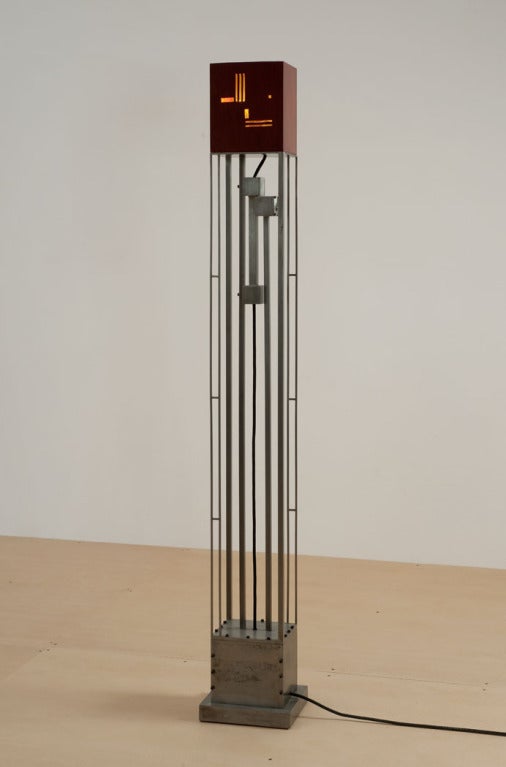 A large floor lamp by filmmaker and artist David Lynch.