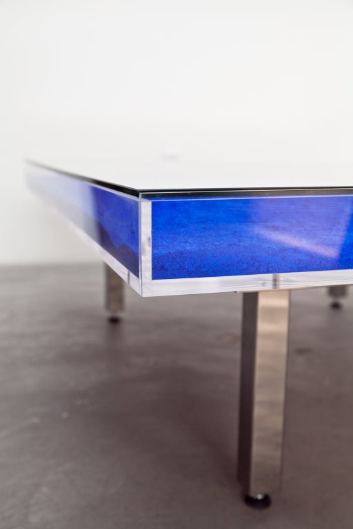 Mid-20th Century Table Bleue by Yves Klein For Sale