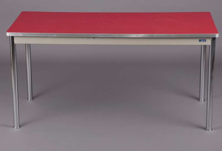 a Swiss tubular desk with his provenance on a metal label Galenica