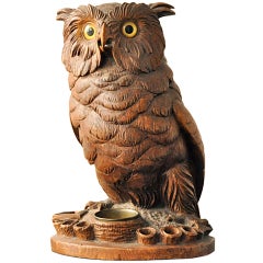 Carved Black Forest  Owl  from Brienz