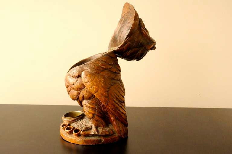 Carved Black Forest  Owl  from Brienz 2