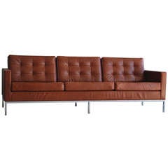 Vintage Florence Knoll Leather Sofa