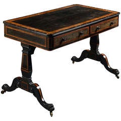 Regency Bog Oak and Amboyna Writing Table