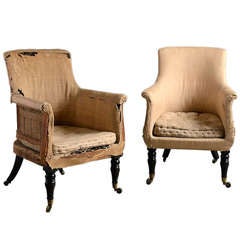 Pair of Regency Ebonised Bergeres