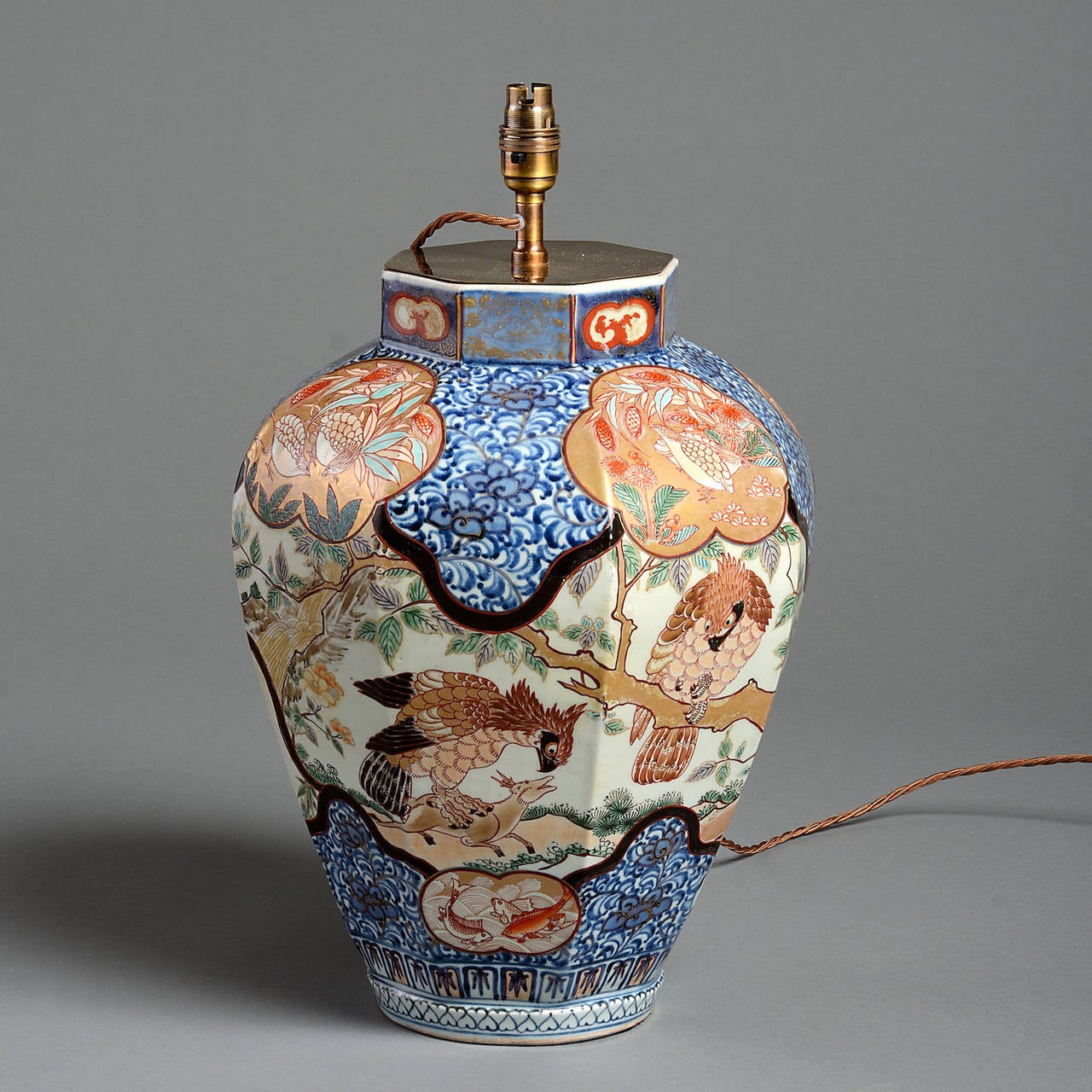 Japanese Pair of Imari Vase Lamps