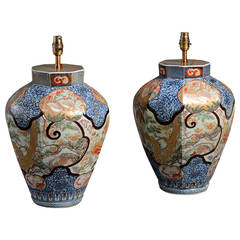 Pair of Imari Vase Lamps