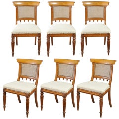 Antique Six Regency Oak Dining Chairs