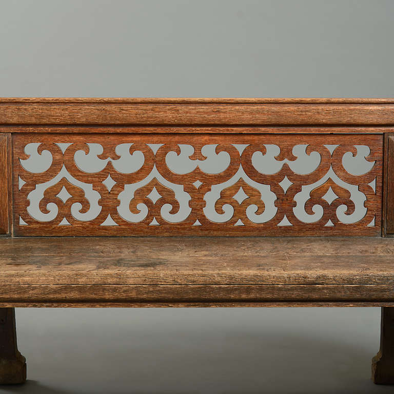 19th Century Pair of Victorian Elizabethan-Revival Oak Benches