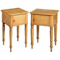 Antique Pair of Maple Bedside Cabinets