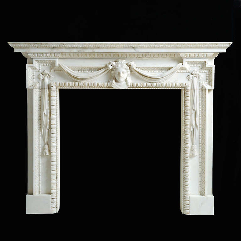 A MAGNIFICENT SMALL SCALE GEORGE II STATUARY MARBLE CHIMNEYPIECE DESIGNED BY WILLIAM KENT, CIRCA 1730.

Kent’s design for this chimneypiece was published as plate 22 in Isaac Ware’s Designs of Inigo Jones and others of 1731. There is a