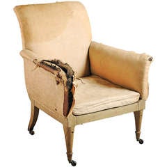 Antique Regency Grey-Painted Armchair