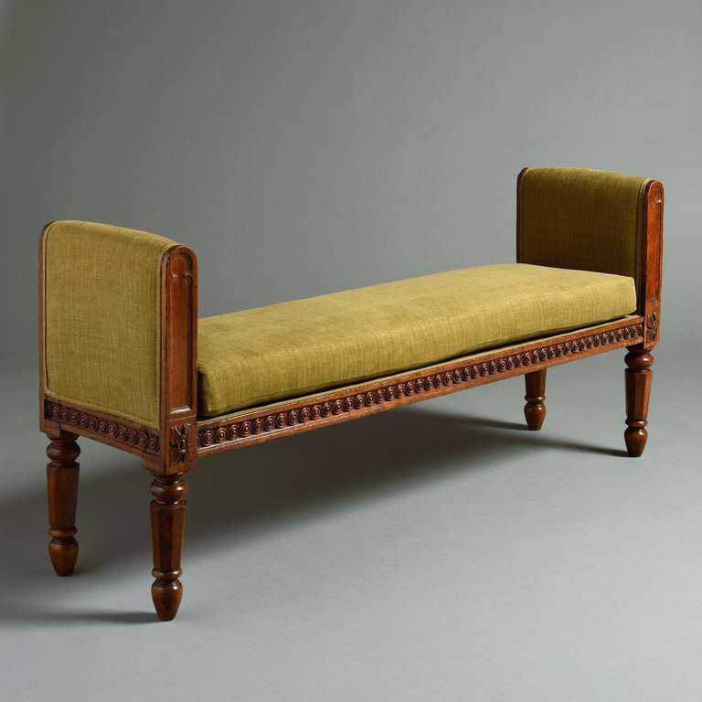 a George IV gothic oak hall seat, circa 1825.