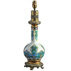 Antique Moorish Style Pottery Lamp