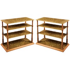 A Pair Of Oak Etageres