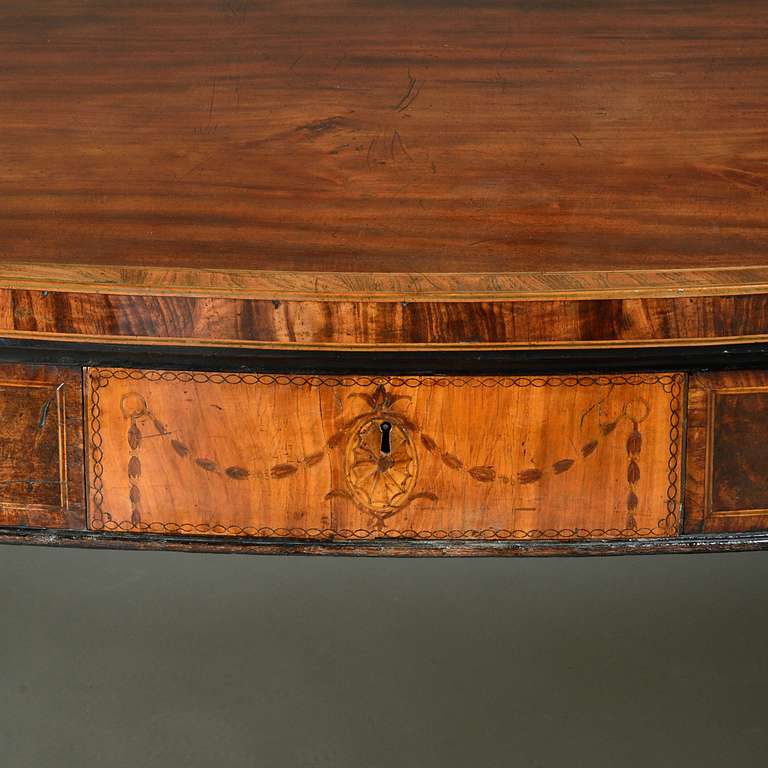 18th Century and Earlier George III Mahogany and Marquetry Side Table, circa 1780