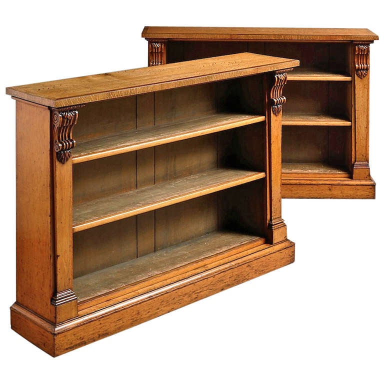 Pair of Early Victorian Oak Bookcases at 1stdibs