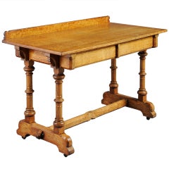 Vintage Reformed Gothic Oak Writing Table
