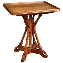 Antique Pugin Cedar Lamp Table