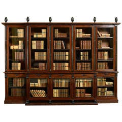 Antique Regency Mahogany Breakfront Bookcase