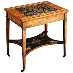Victorian Satinwood, Rosewood and Marquetry Lamp Table