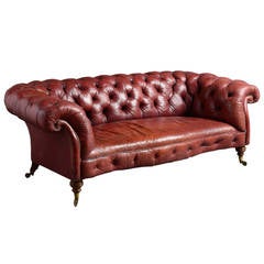 Howard Red Leather Sofa